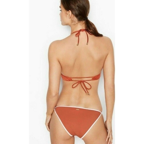 Victoria Secret Swim Bikini 2 pc Set 36 DD XL Fabulous Top Bikini Bottom Ginger - Picture 2 of 9
